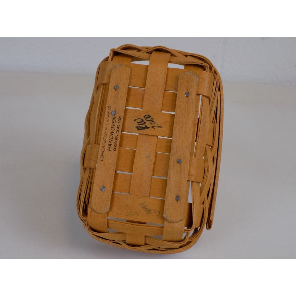 Parsley Booking Basket w/ Plaid Liner Protector & Card 2000 Longaberger Vintage - Picture 11 of 16